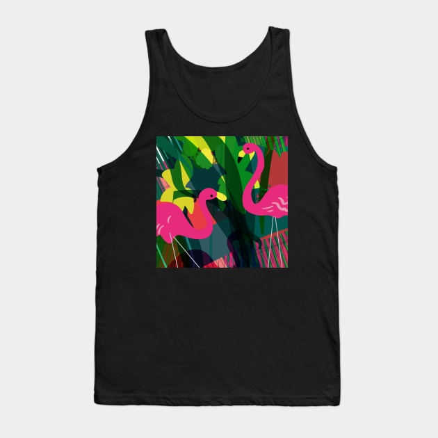 Gossiping flamingos Tank Top by juliechicago